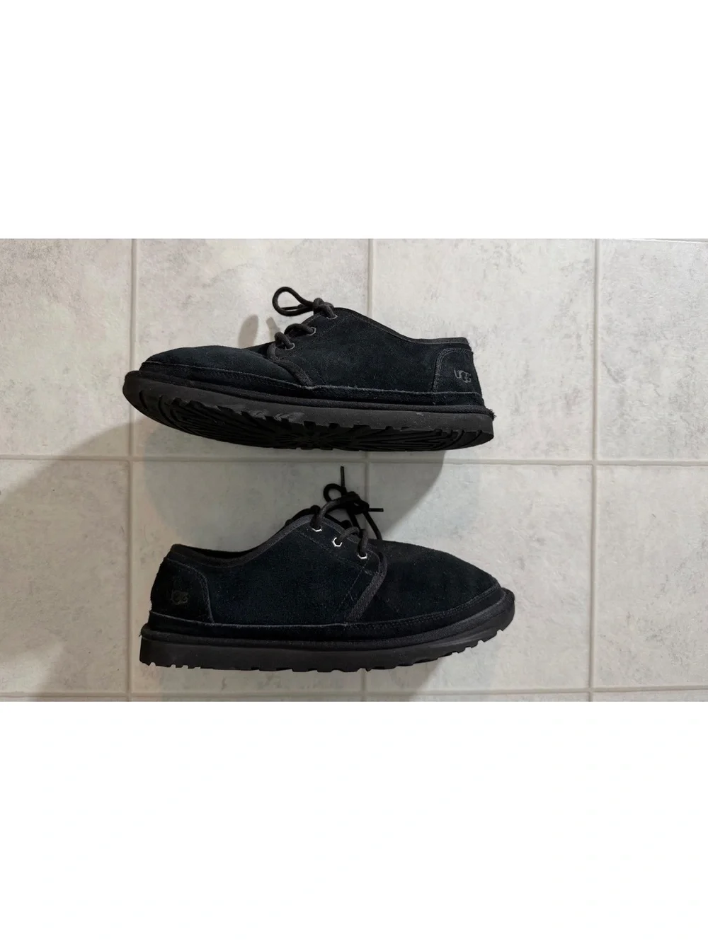 UGG Men's Black Suede Lace-Up Shoes Size 12